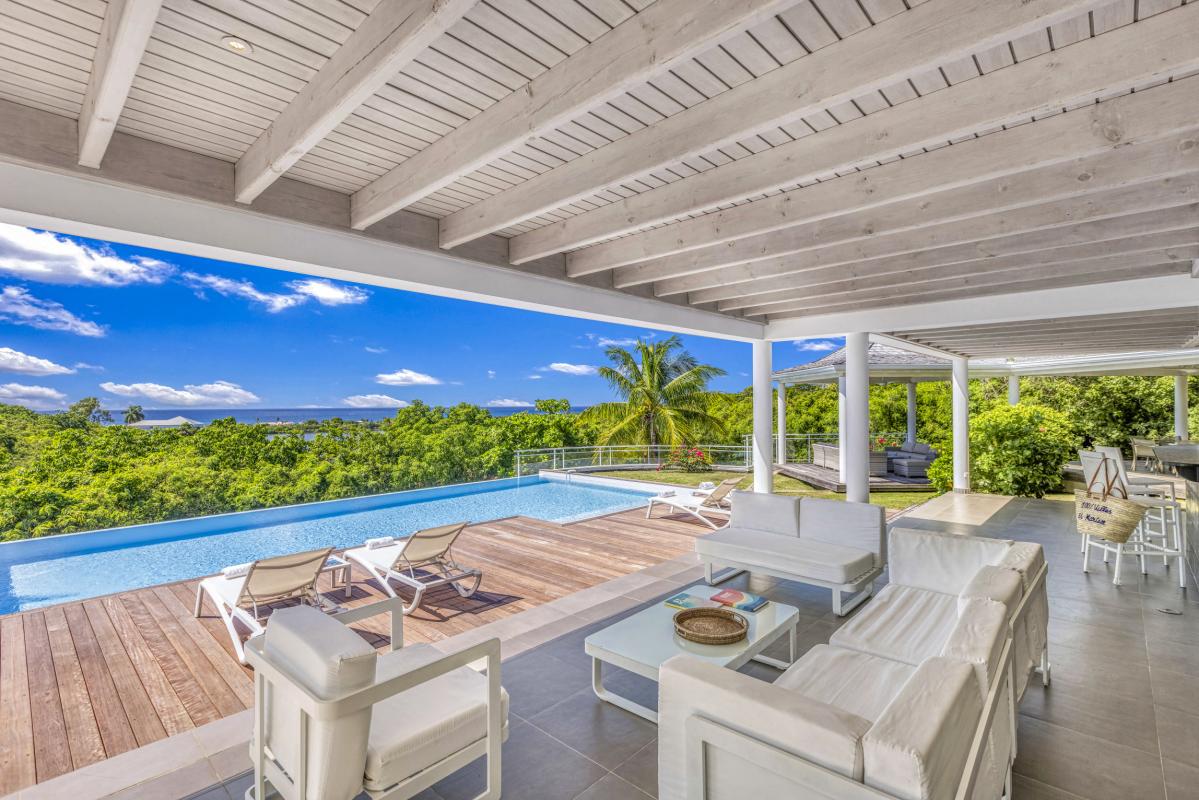 15.Location villa No Limit vue mer Saint Martin les Terres Basses - Terrasse